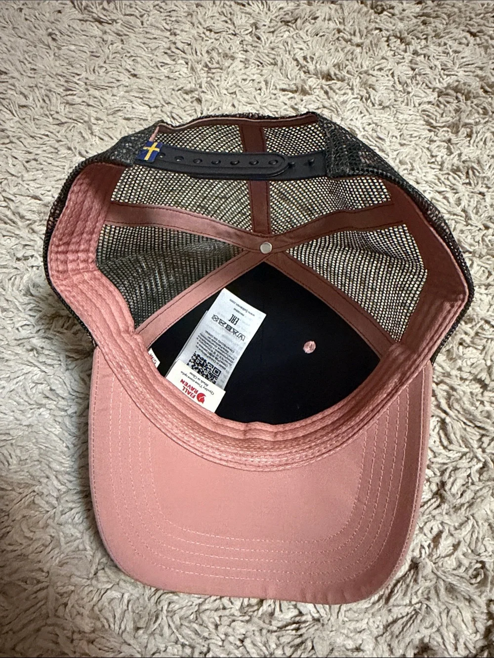 Fjällräven Pink Trucker Cap with Red Logo Patch